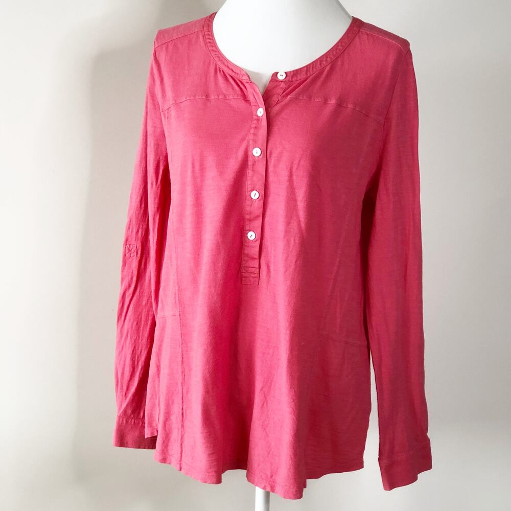 Soft Surroundings Size Large Tunic Top Pink Cotton Soft Stretchy